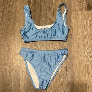 light blue swimsuit